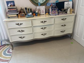 "Henredon" - French Dresser Design And Night Table Real Wood