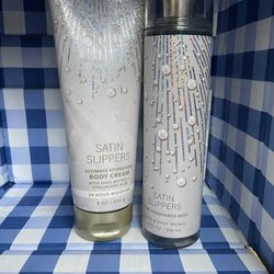 🩰NEW!! Bath & Body Works Satin Slippers Body Care Set