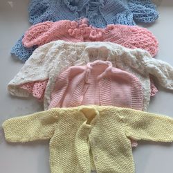 Vintage Baby Clothes Collection, Crochet Infant Sweaters