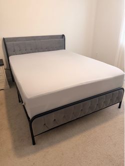 Queen Bed Frame w/ charging ports