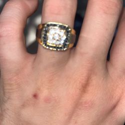Cz Gold And Black Ring (size 10)