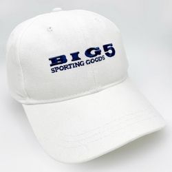 Big 5 Sporting Goods  Baseball Cap Hat 100% Cotton adjustable size , White Color , New Condition
