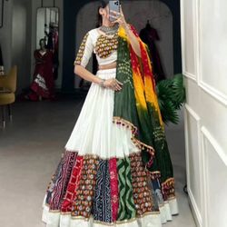 Pure Kutchi Work With Real Mirrors 15 M Flare Chaniya Choli/lehenga Choli