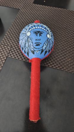 Vintage Native American Style Hand-Painted Gourd Maraca / Rattle