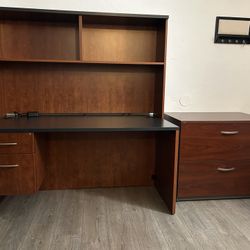 Desk With File Cabinet 