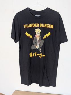 Box Lunch Ripple Junction Naruto Boruto Kaminari Thunder Burger T-Shirt Black Men’s Size Medium