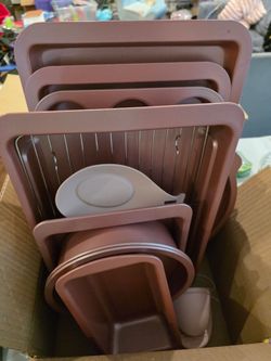 Rose Gold baking pans and utensils set