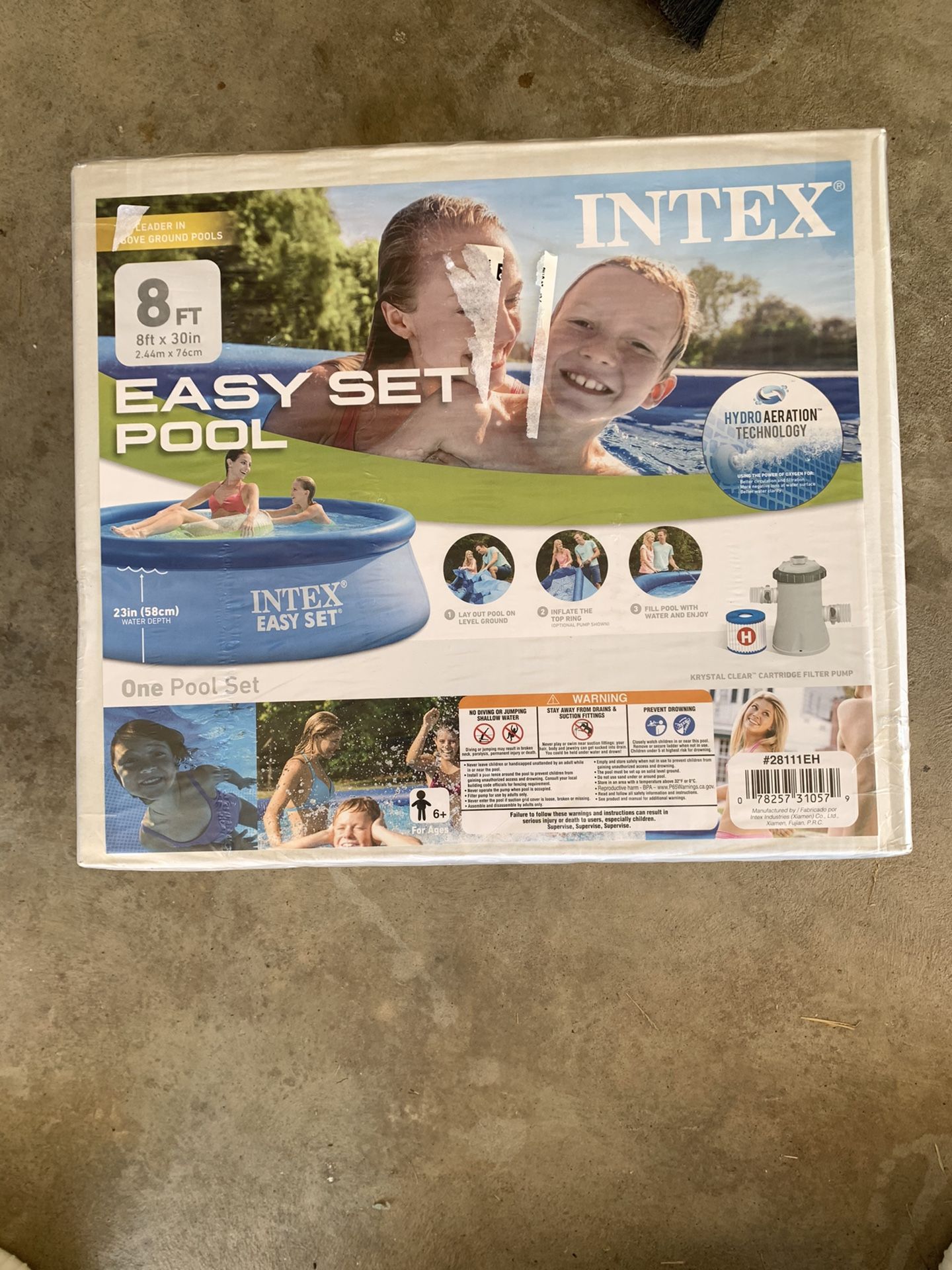 Intex pool 8’ x 30” with pump