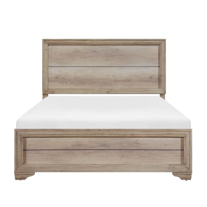 NATURAL FINISH FULL SIZE BED FRAME CAMA MATRIMONIAL