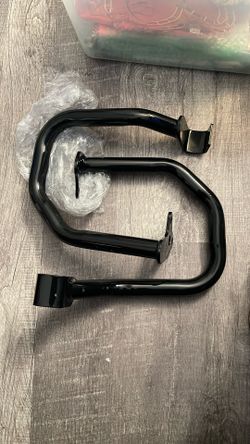 Mofun Gloss Black Engine Guard Protector Highway Crash Bars Compatible with Indian Scout Sixty Bobber 2015-2024