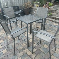 Outdoor Patio 5-Piece Bar Dining Set