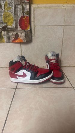Air Jordan 1 Mid Red Black White Sneakers