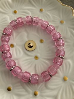 Sparkly Pink Grid-Bead Bracelet