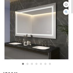 Forious 36″x60″ Lighted Bathroom Vanity Mirror, Anti-Fog Dimmable Memory Brightness Makeup Mirror