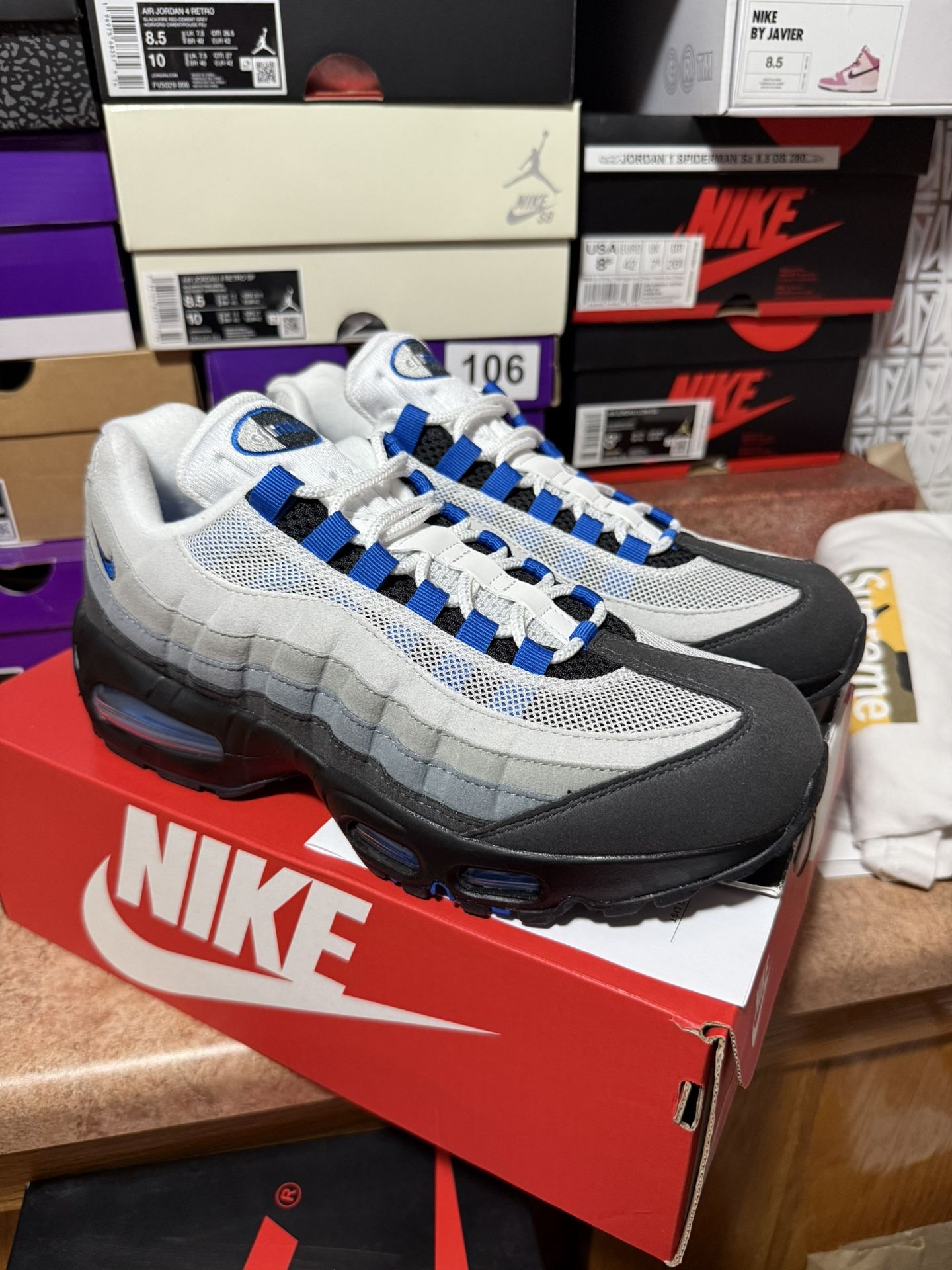 NIKE AIR MAX 95 BIG BUBBLE BLUE SPARK Sz 8.5 DS 