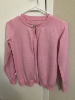 Pink woolen knit cardigan