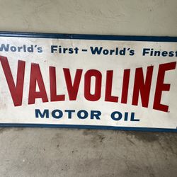 Vintage Gas Oil Sign, Valvoline Large W Original Tag