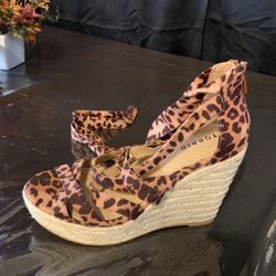 Leopard Wedges 8W