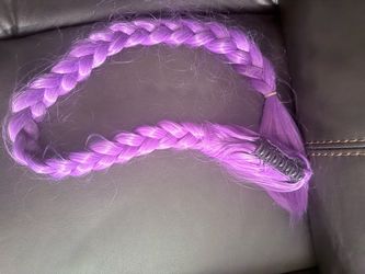 26" Long Purple Braided Hair Extension Clip-In – Perfect for Rumi Cosplay & Halloween Costumes