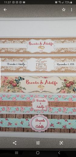 Wedding favor tags water bottle labels