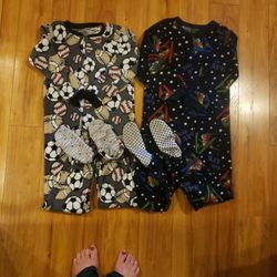Boys Size 6 7 Footed Fleece Pajamas Warm Winter Onesie Sports Football Soccer Baseball Go Ape Gorilla Monkey Carters