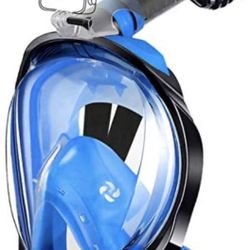 New Full Face Snorkel Mask,180 Panoramic Anti Fog Anti Leak Foldable Snorkel Mask,Advanced Breathing System