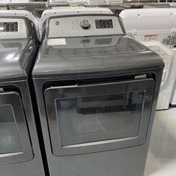 GE Black Stainless Steel 7.4 Cu. Ft. Aluminized Alloy Drum Electric Dryer 