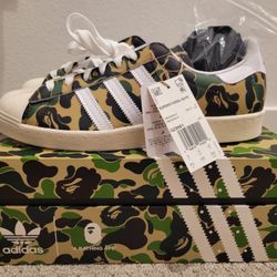 NEW Men s 8.5 Adidas X Bape Superstar 80s GZ8981 for Sale