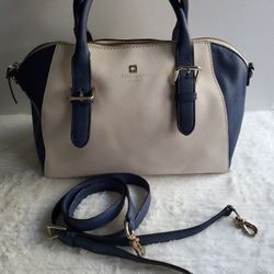 Kate Spade Saffiano Leather Navy- Cream Satchel