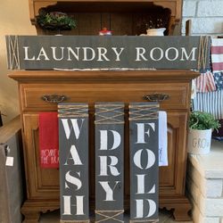 Gray stain laundry room set