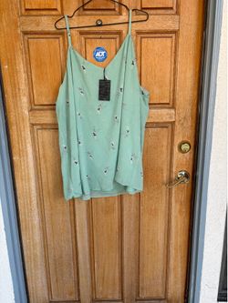 Torrid Disney Tinkerbell Fully Lined Swing Cami 5X Mint Green NWT