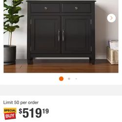  New !!Connaught 36in. W Black Entryway Storage Accent Cabinet. Dresser. 