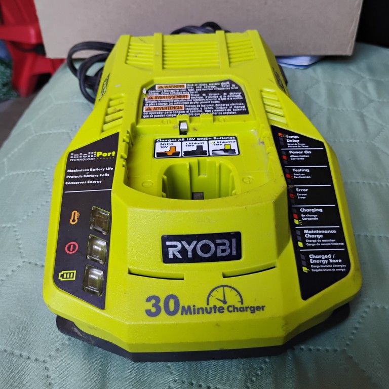 Ryobi P177 ONE+ 30 minute Intelliport 18v Lithium Ion Fast Battery Charger