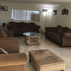 Couches set & center table with ottoman