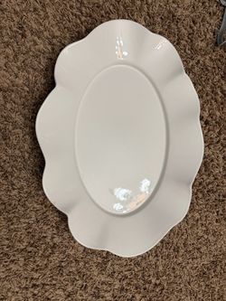 White Ceramic Oval Serving Platter