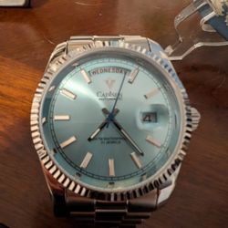 Ice Blue Day-Date Automatic Watch | Miyota Movement | Stunning Lume | Luxury Style