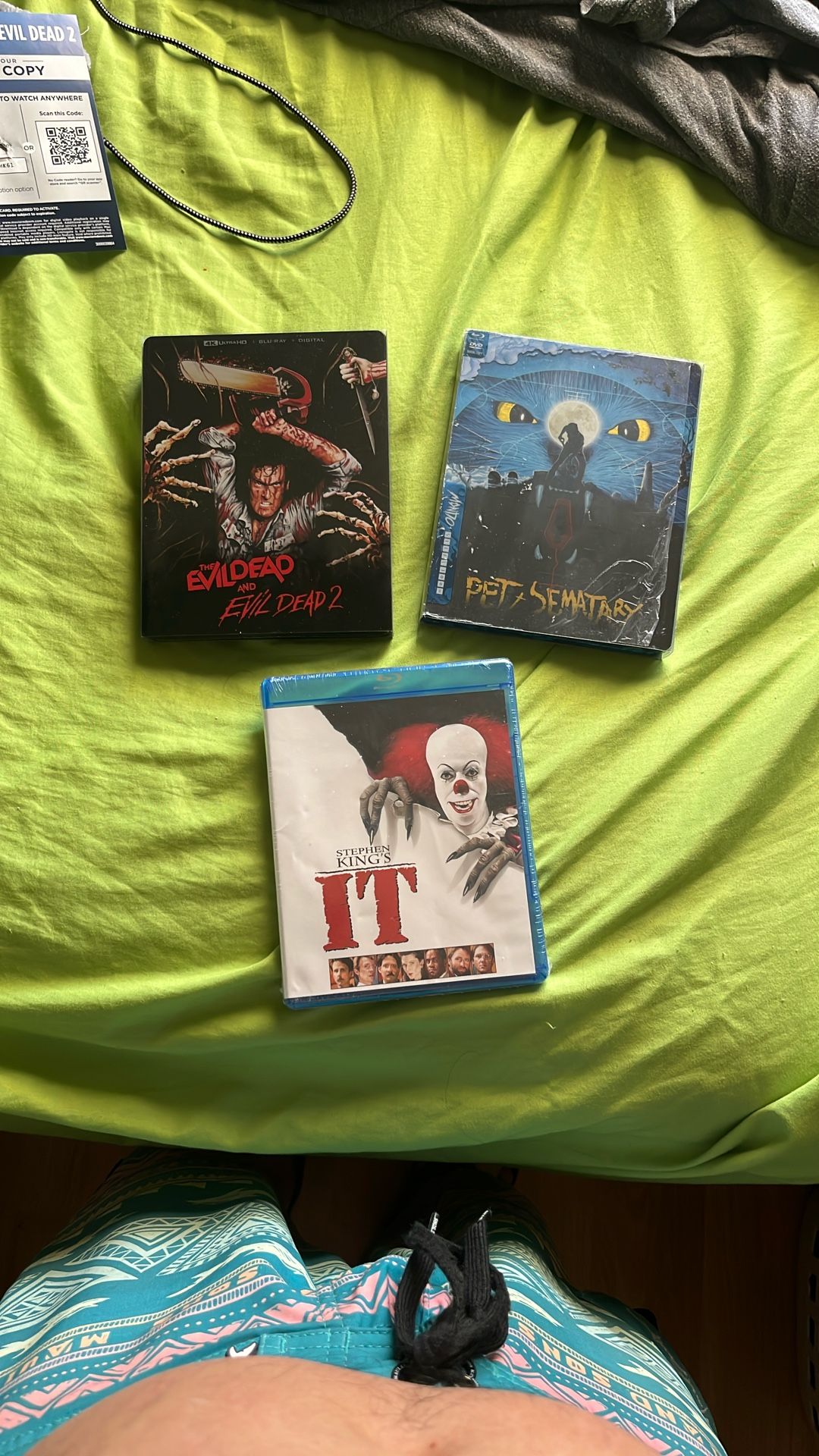Blu Ray Lot Of 3 HORROR Evil Dead 4k+Pet Sematary+ Stephen kings IT