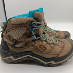Keen Durand Boots Women Size 9.5 Brown Waterproof Mid Height Outdoors Hiking Nature Made In USA