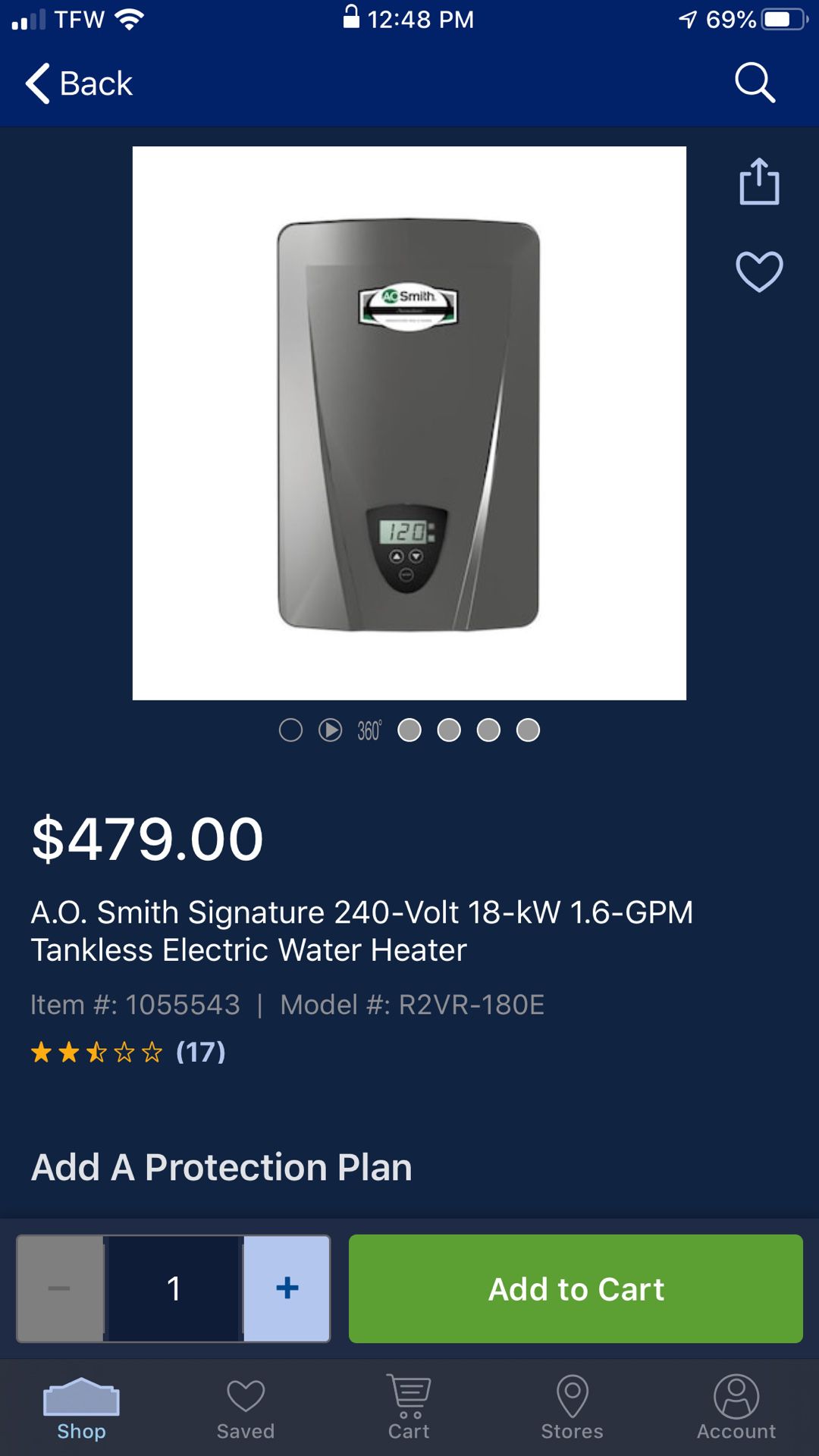 A.O smith tankless water heater.