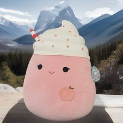 19-20” 🍑RARE Shelbs Peach Milkshake First to Market ~ Fruit Squishmallow Food