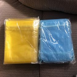 Yellow And Blue organza Bags
