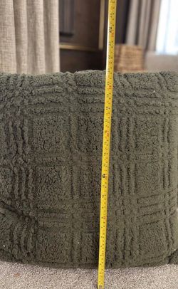 Olive Green Textured Sherpa Throw Pillows, Set of 2 (20")