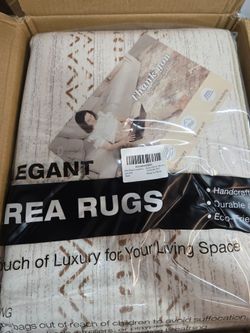Area Rug Living Room Rugs: 5x7 Large Soft Machine Washable Boho Moroccan FarmNeutral Stain Resistant Indoor Floor Carpet for Bedroom Under Dining Tabl