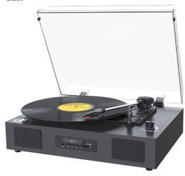 DANFI AUDIO DF Record Player Bluetooth Turntable with Built-in Speaker, USB Recording Audio Music Vintage Portable Turntable for Vinyl Records 3 Speed
