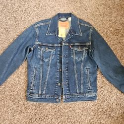 Levis Mens Small Trucker Jean Jacket Nwt Dark Blue