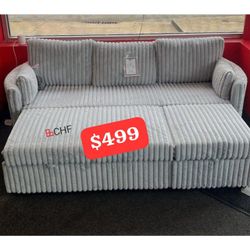 Jumbo Corduroy Living Room  Single Sofa With Pull Out Bed 