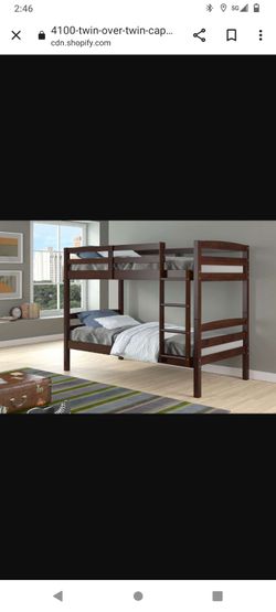 Twin Over twin Cappuccino Bunk Beds