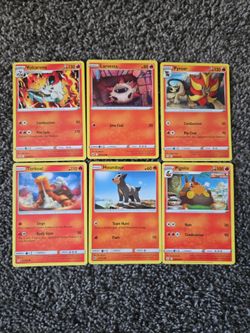 Pokémon TCG Fire-Type Card Lot of 6