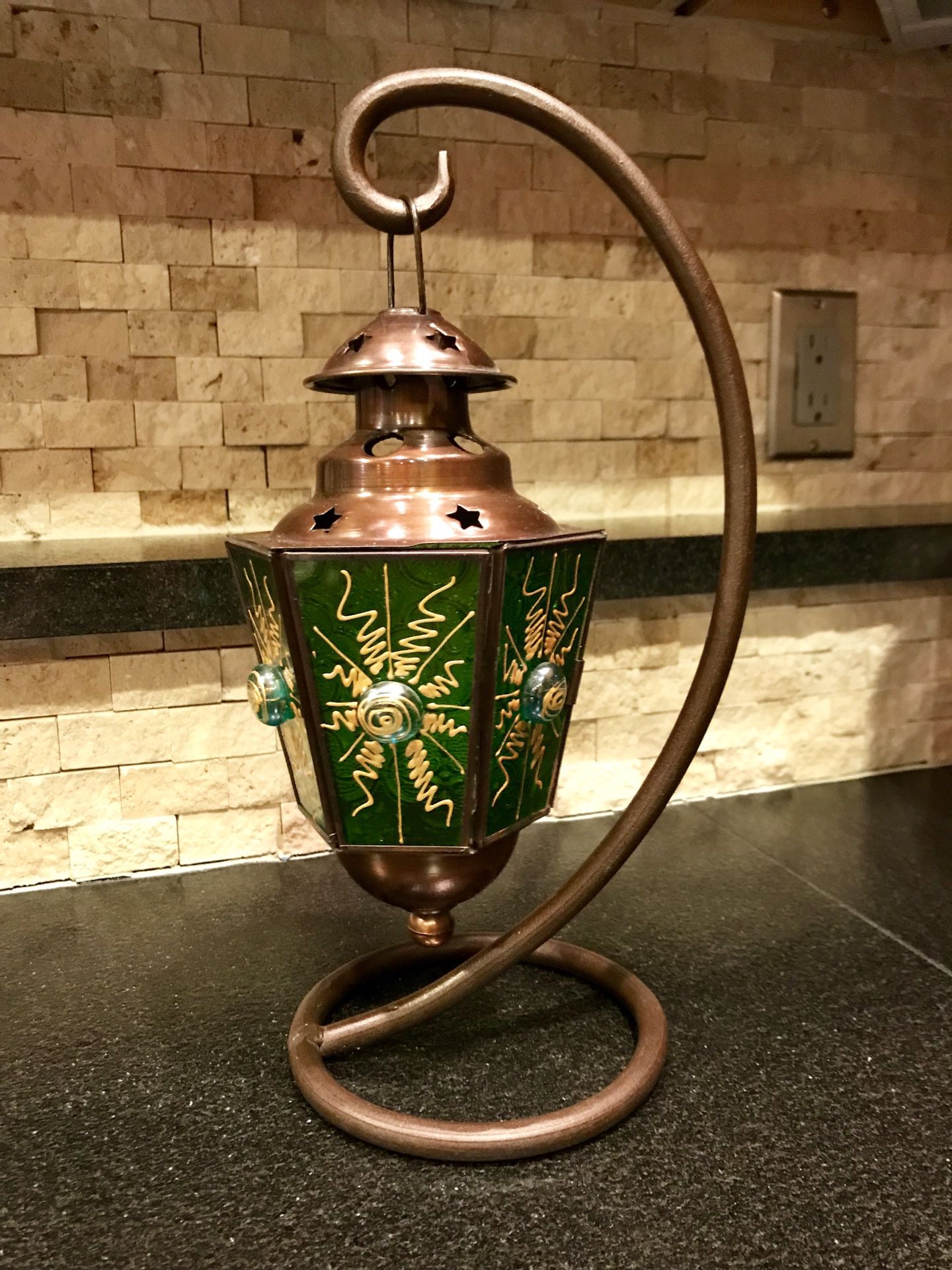 Decorative Tabletop Hanging Lantern (holds 1 tea light)