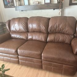 Brown Leather Couch 